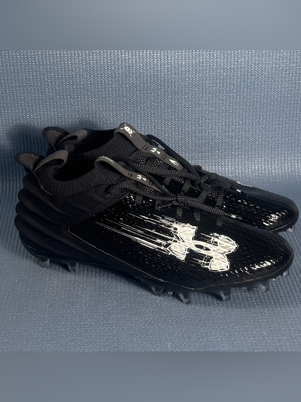 Under Armour Men’s UA Blur Smoke 2.0 MC Black Cleat Shoes Size 9